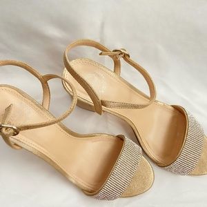 Taupe block heels